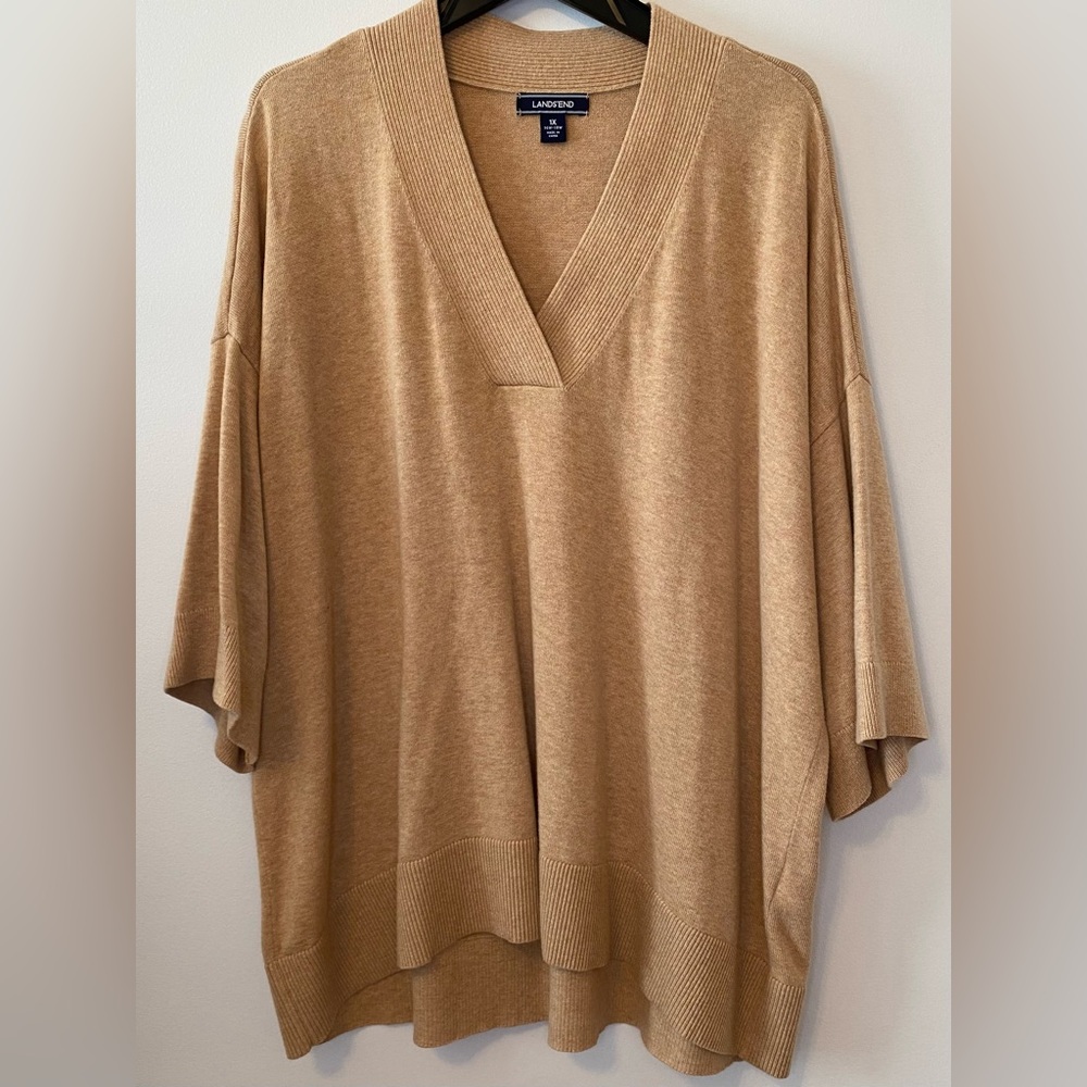 Lands' End Tan Knit Top - Women’s Size 1x